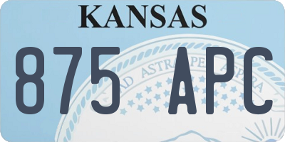 KS license plate 875APC
