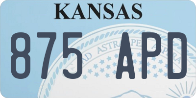 KS license plate 875APD