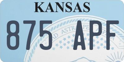 KS license plate 875APF