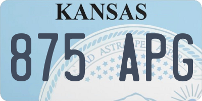 KS license plate 875APG