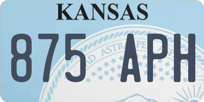 KS license plate 875APH
