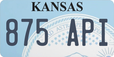 KS license plate 875API