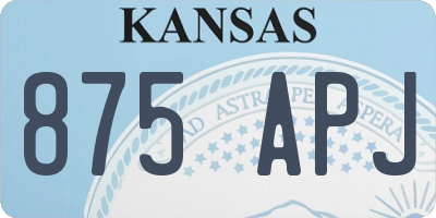 KS license plate 875APJ