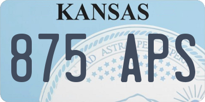 KS license plate 875APS