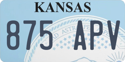 KS license plate 875APV