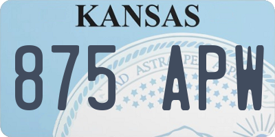 KS license plate 875APW