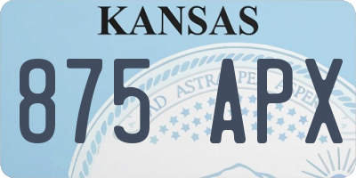 KS license plate 875APX
