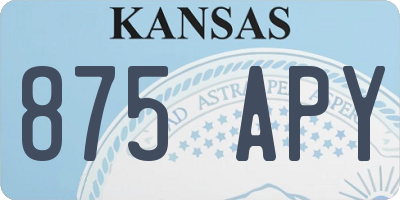 KS license plate 875APY