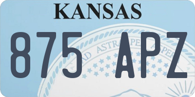 KS license plate 875APZ