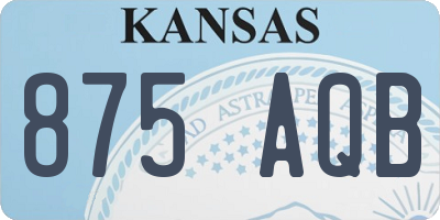 KS license plate 875AQB