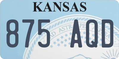 KS license plate 875AQD