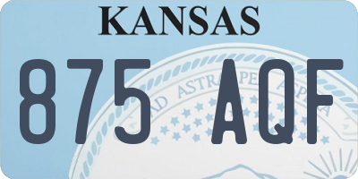 KS license plate 875AQF