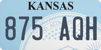 KS license plate 875AQH