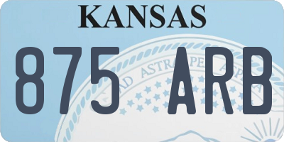 KS license plate 875ARB