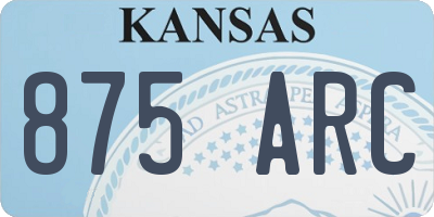 KS license plate 875ARC