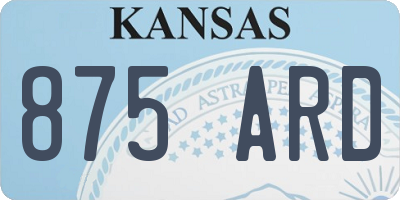 KS license plate 875ARD