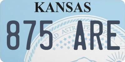 KS license plate 875ARE