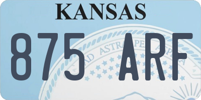 KS license plate 875ARF
