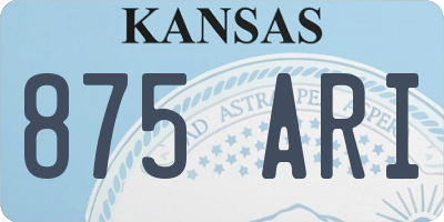 KS license plate 875ARI