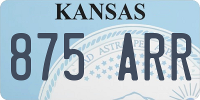 KS license plate 875ARR