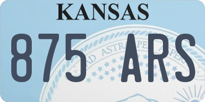 KS license plate 875ARS