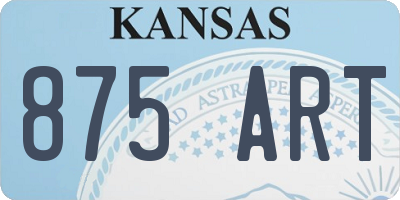 KS license plate 875ART