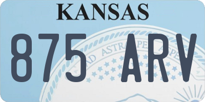 KS license plate 875ARV