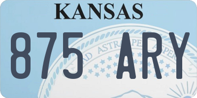 KS license plate 875ARY