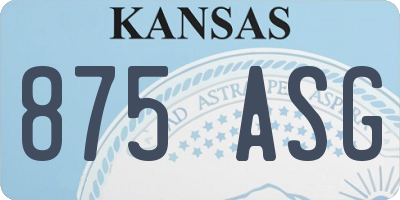 KS license plate 875ASG