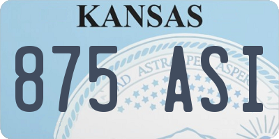 KS license plate 875ASI
