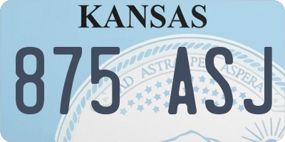 KS license plate 875ASJ