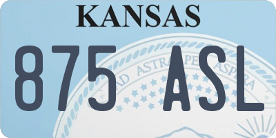 KS license plate 875ASL