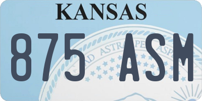 KS license plate 875ASM