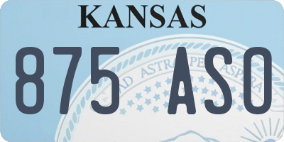 KS license plate 875ASO