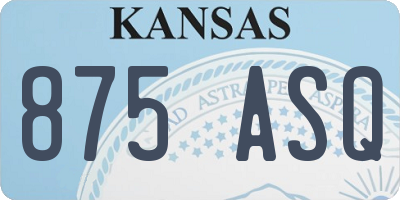 KS license plate 875ASQ