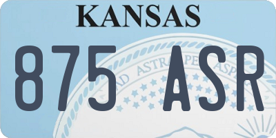 KS license plate 875ASR