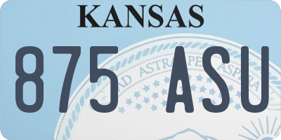 KS license plate 875ASU