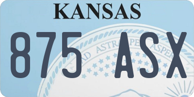 KS license plate 875ASX