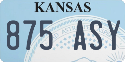 KS license plate 875ASY