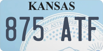 KS license plate 875ATF