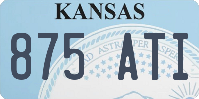 KS license plate 875ATI