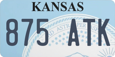 KS license plate 875ATK