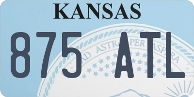 KS license plate 875ATL