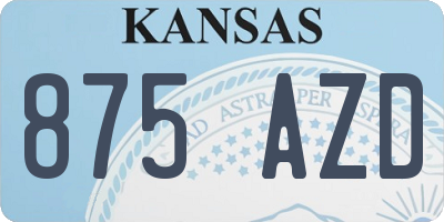 KS license plate 875AZD