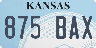 KS license plate 875BAX
