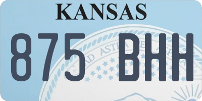 KS license plate 875BHH