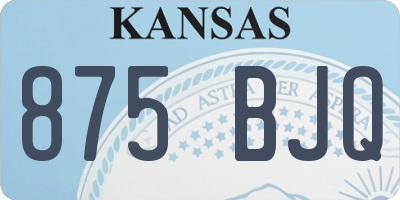 KS license plate 875BJQ