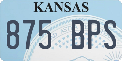 KS license plate 875BPS