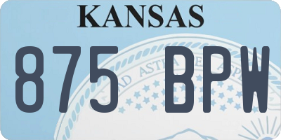KS license plate 875BPW