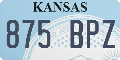 KS license plate 875BPZ